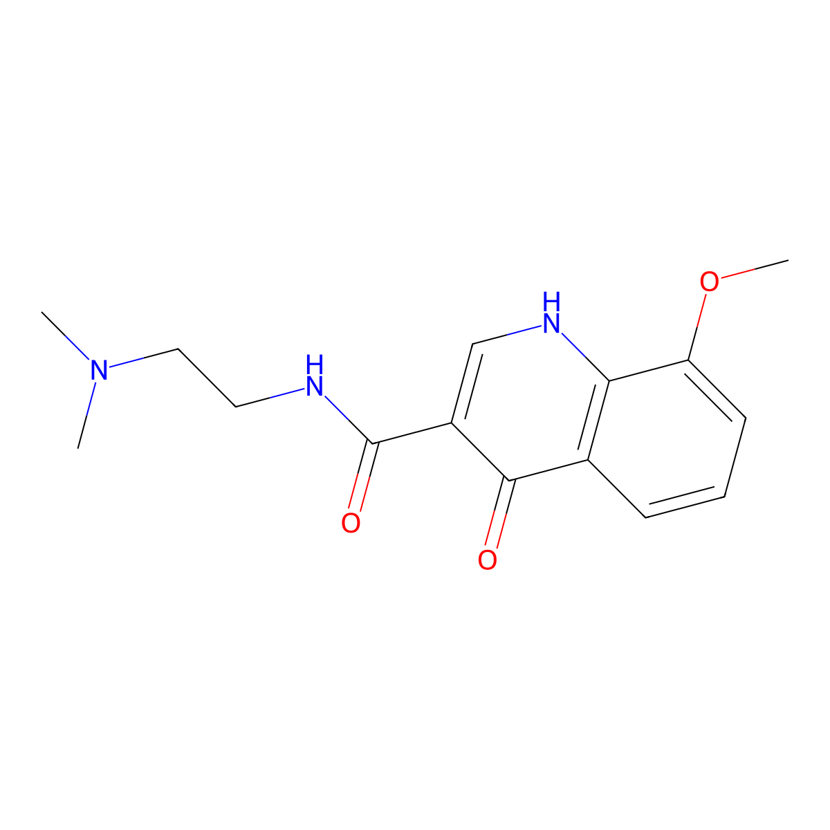 N-[2-(dimethylamino)ethyl]-4-hydroxy-8-methoxyquinoline-3-carboxamide molecular structure, CAS 1630862-51-9