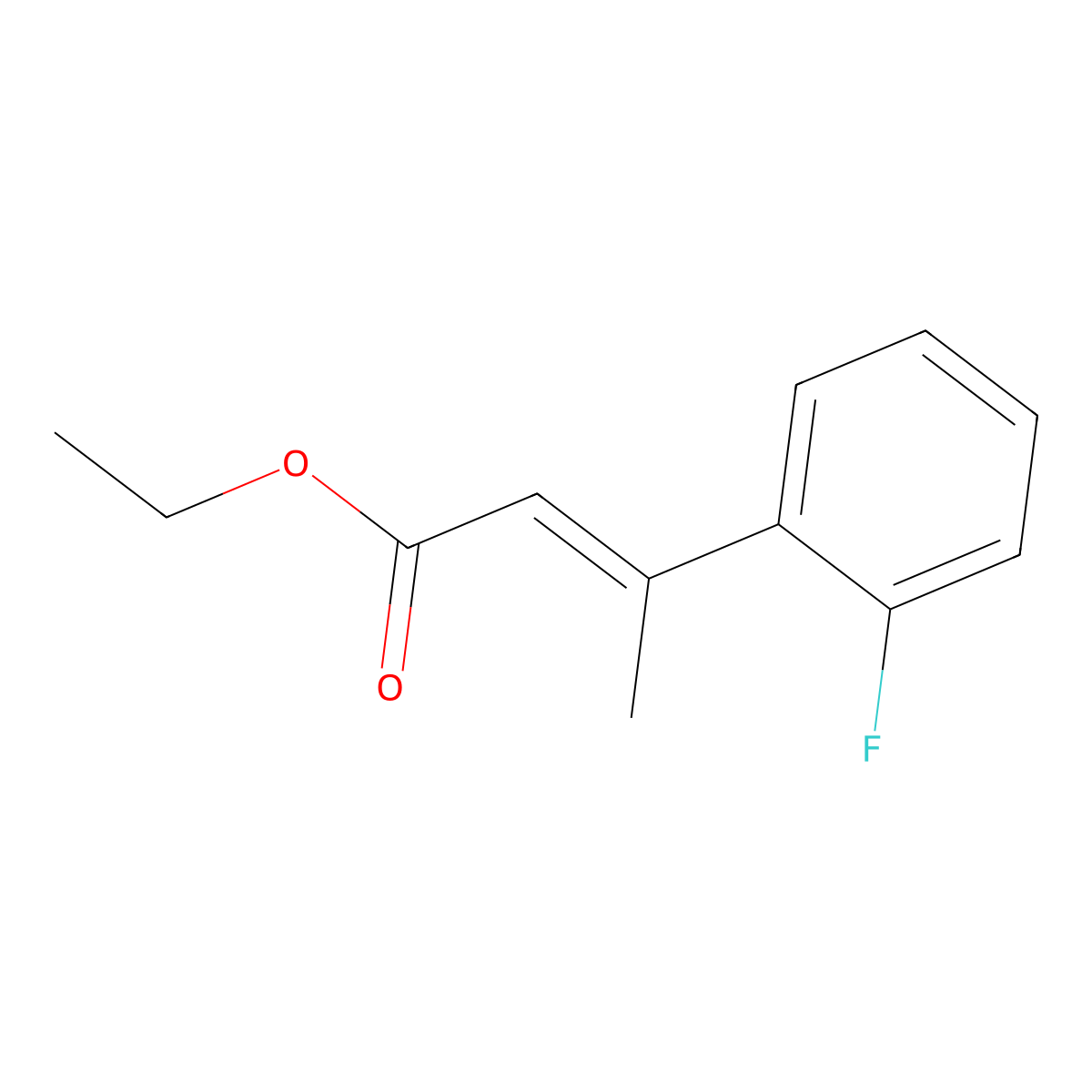 ethyl(E)-3-(2-fluorophenyl)but-2-enoate molecular structure, CAS 1630863-40-9