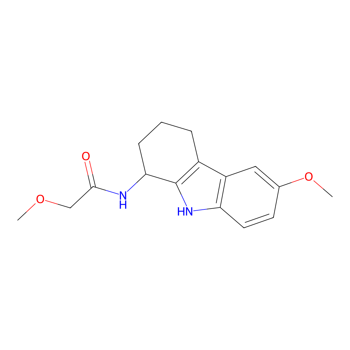2-methoxy-N-(6-methoxy-2,3,4,9-tetrahydro-1H-carbazol-1-yl)acetamide molecular structure, CAS 1630864-68-4