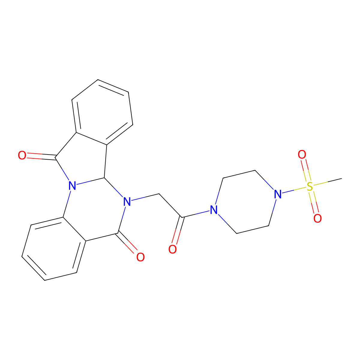 6-{2-[4-(Methylsulfonyl)piperazin-1-yl]-2-oxoethyl}-6,6a-dihydroisoindolo[2,1-a]quinazoline-5,11-dione molecular structure, CAS 1630864-71-9