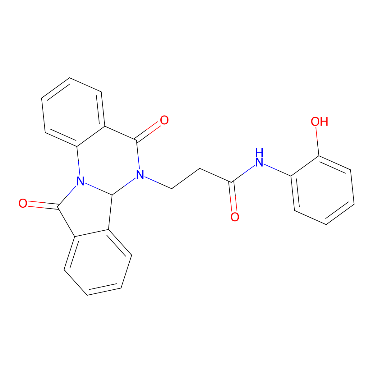3-(5,11-dioxo-6a,11-dihydroisoindolo[2,1-a]quinazolin-6(5H)-yl)-N-(2-hydroxyphenyl)propanamide molecular structure, CAS 1630864-79-7