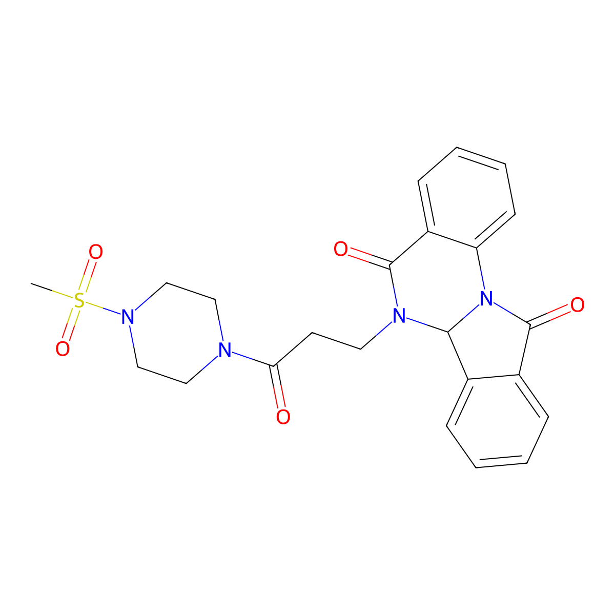6-{3-[4-(Methylsulfonyl)piperazin-1-yl]-3-oxopropyl}-6,6a-dihydroisoindolo[2,1-a]quinazoline-5,11-dione molecular structure, CAS 1630864-80-0