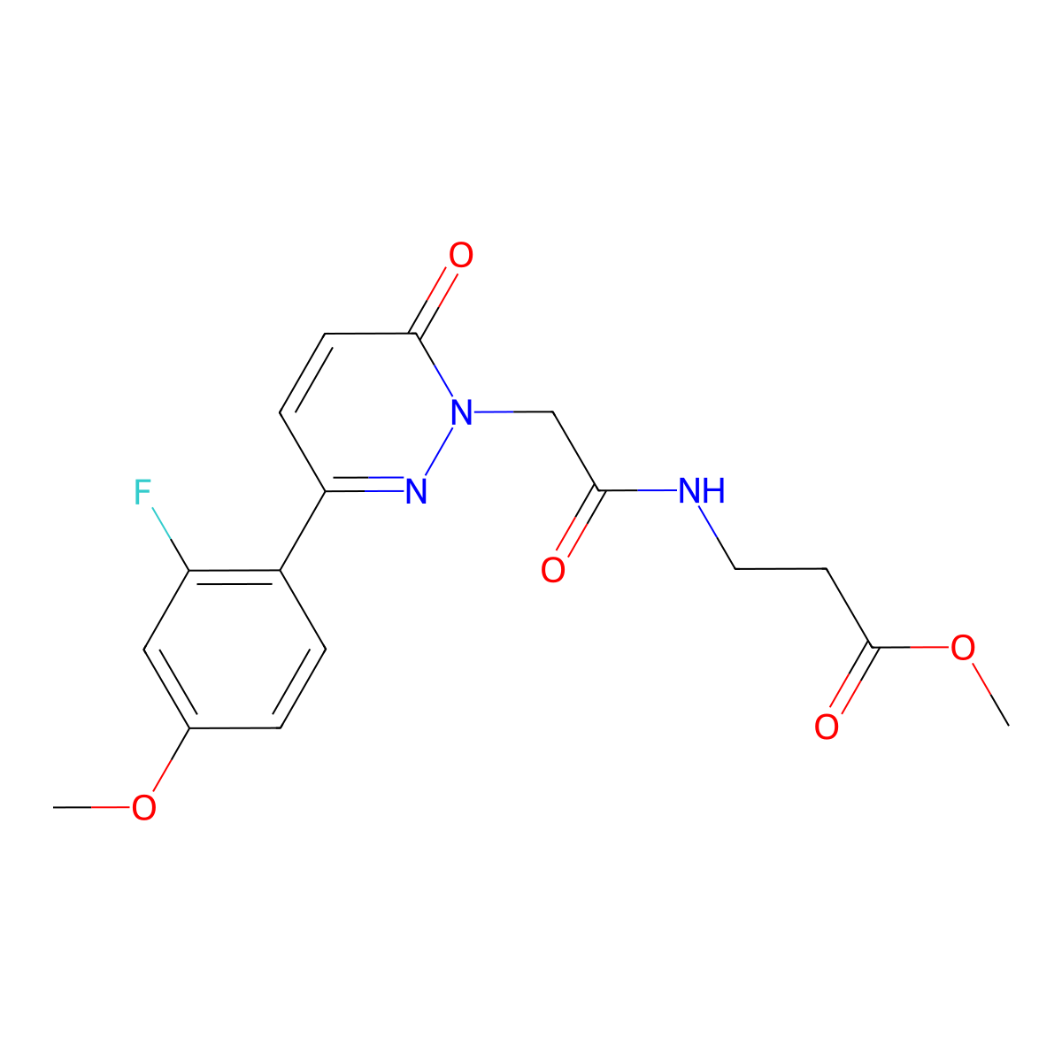 methyl N-{[3-(2-fluoro-4-methoxyphenyl)-6-oxopyridazin-1(6H)-yl]acetyl}-beta-alaninate molecular structure, CAS 1630865-55-2