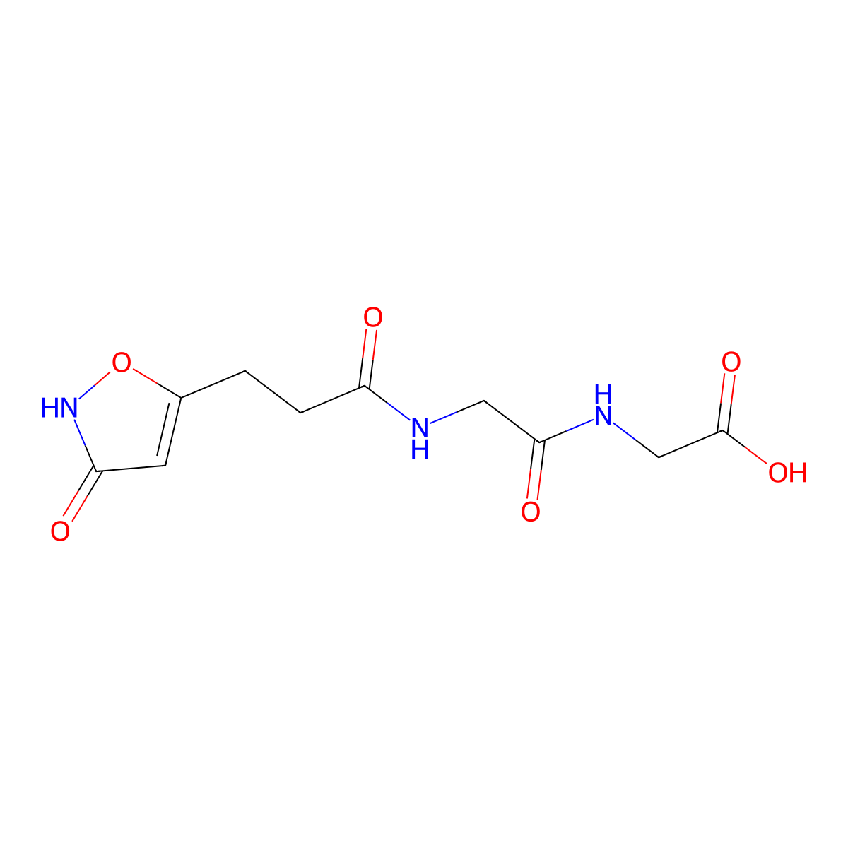 N-[3-(3-hydroxy-1,2-oxazol-5-yl)propanoyl]glycylglycine molecular structure, CAS 1630865-58-5