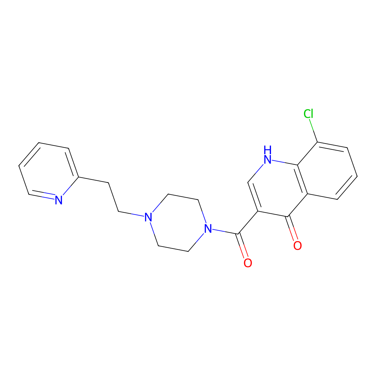 (8-Chloro-4-hydroxyquinolin-3-yl){4-[2-(pyridin-2-yl)ethyl]piperazin-1-yl}methanone molecular structure, CAS 1630865-70-1