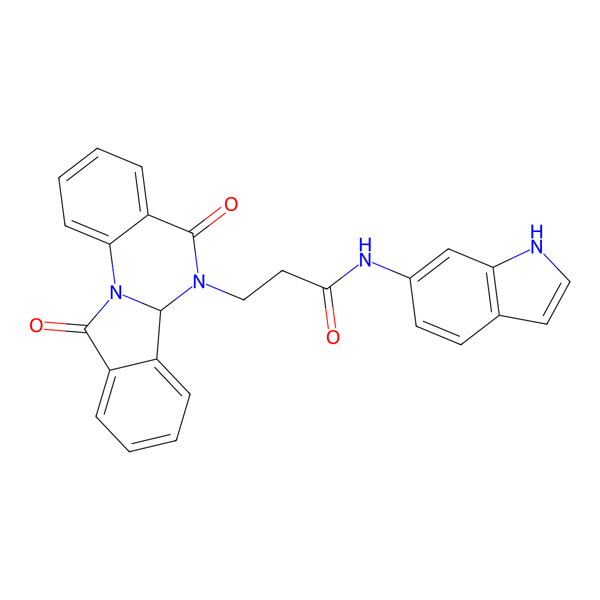 3-(5,11-dioxo-6a,11-dihydroisoindolo[2,1-a]quinazolin-6(5H)-yl)-N-(1H-indol-6-yl)propanamide molecular structure, CAS 1630865-89-2