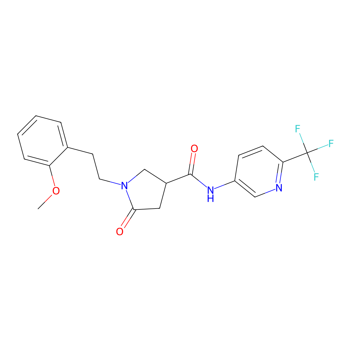 1-[2-(2-methoxyphenyl)ethyl]-5-oxo-N-[6-(trifluoromethyl)pyridin-3-yl]pyrrolidine-3-carboxamide molecular structure, CAS 1630866-53-3