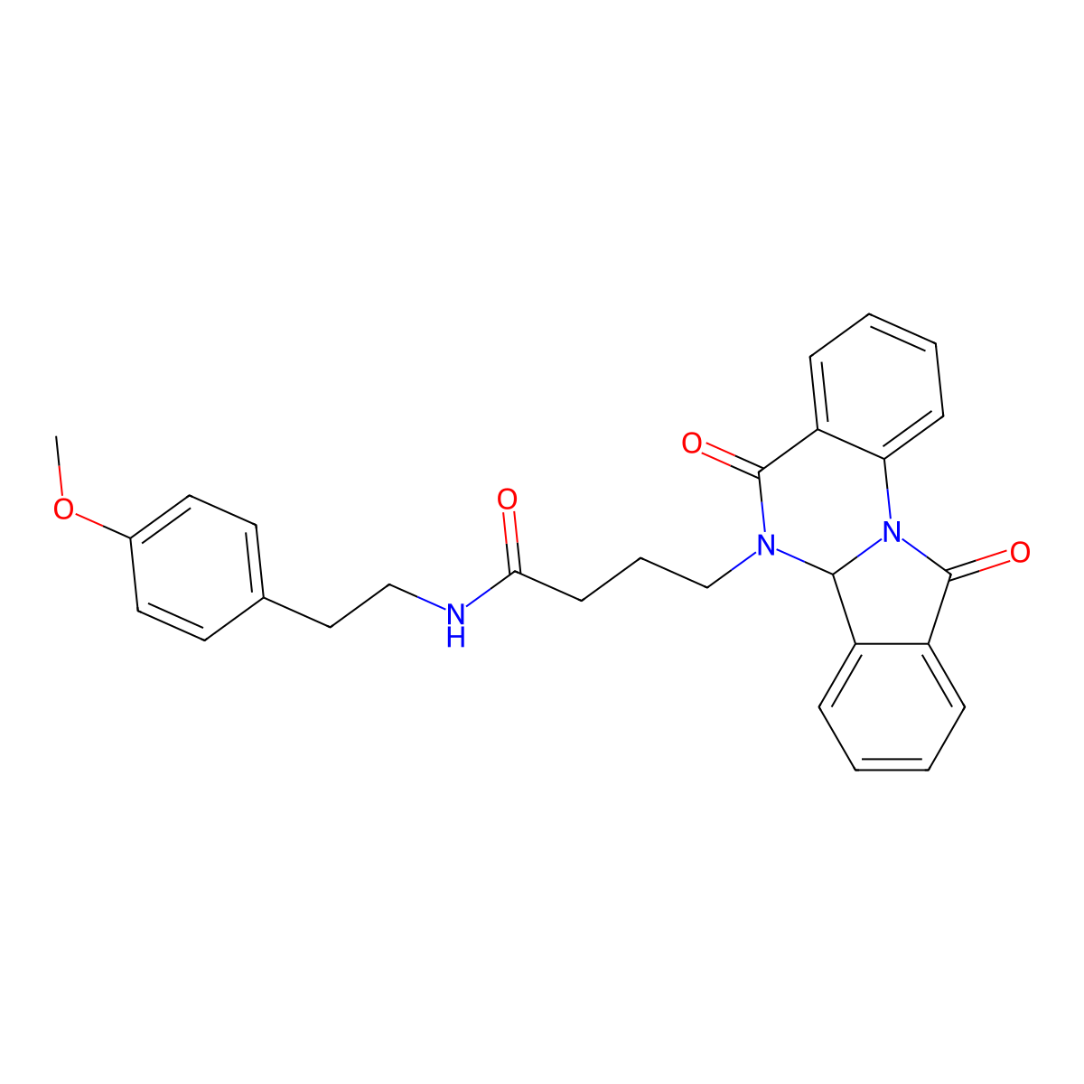 4-(5,11-dioxo-6a,11-dihydroisoindolo[2,1-a]quinazolin-6(5H)-yl)-N-[2-(4-methoxyphenyl)ethyl]butanamide molecular structure, CAS 1630866-91-9
