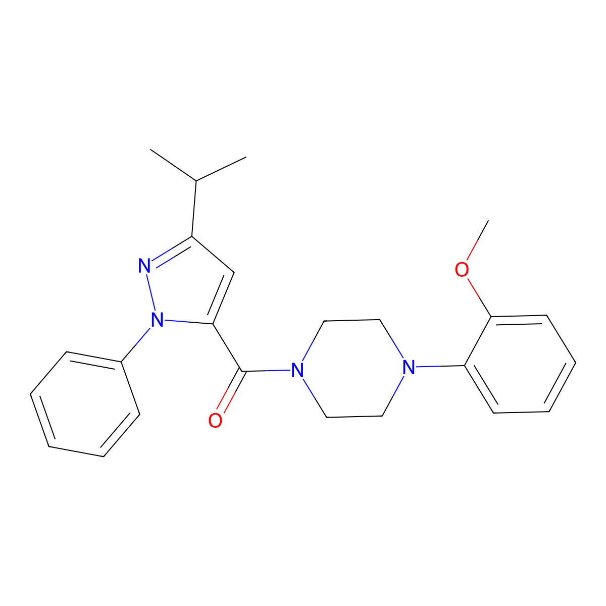(3-isopropyl-1-phenyl-1H-pyrazol-5-yl)[4-(2-methoxyphenyl)piperazino]methanone molecular structure, CAS 1630866-96-4