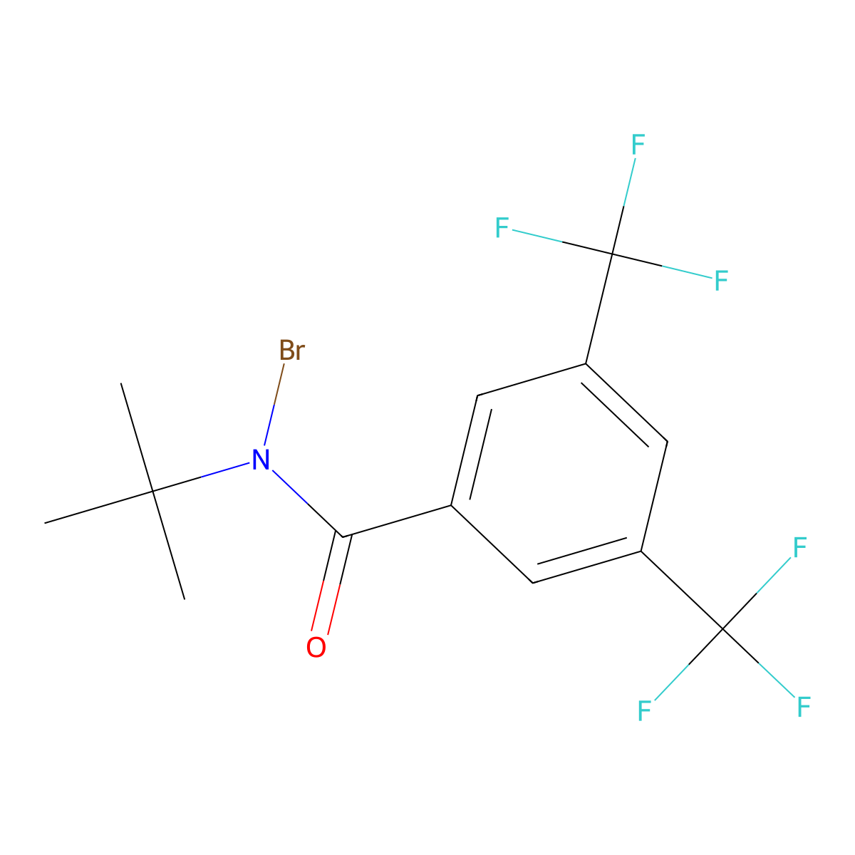 N-Bromo-N-tert-butyl-3,5-bis(trifluoromethyl)benzamide molecular structure, CAS 1630868-36-8