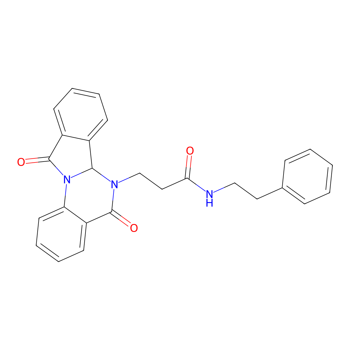 3-(5,11-dioxo-6a,11-dihydroisoindolo[2,1-a]quinazolin-6(5H)-yl)-N-(2-phenylethyl)propanamide molecular structure, CAS 1630868-82-4