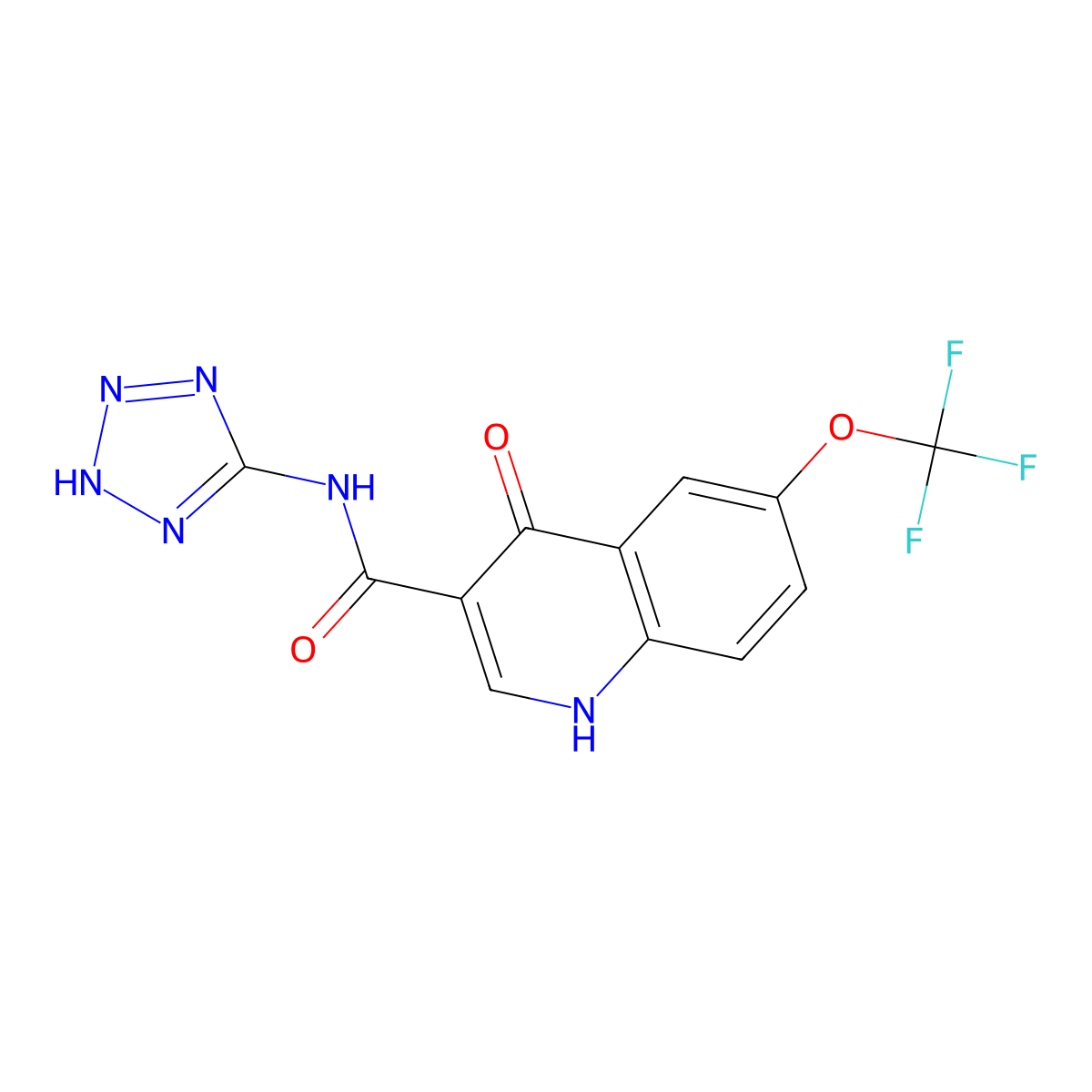 4-hydroxy-N-(1H-tetrazol-5-yl)-6-(trifluoromethoxy)quinoline-3-carboxamide molecular structure, CAS 1630869-25-8