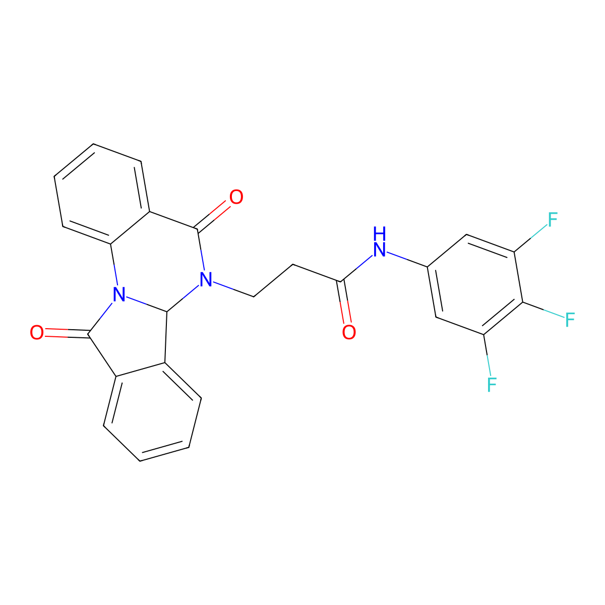 3-(5,11-dioxo-6a,11-dihydroisoindolo[2,1-a]quinazolin-6(5H)-yl)-N-(3,4,5-trifluorophenyl)propanamide molecular structure, CAS 1630869-62-3