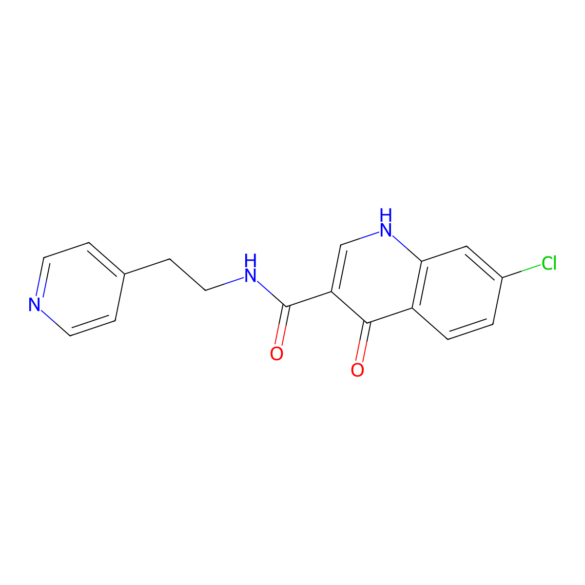 7-chloro-4-hydroxy-N-[2-(pyridin-4-yl)ethyl]quinoline-3-carboxamide molecular structure, CAS 1630869-79-2