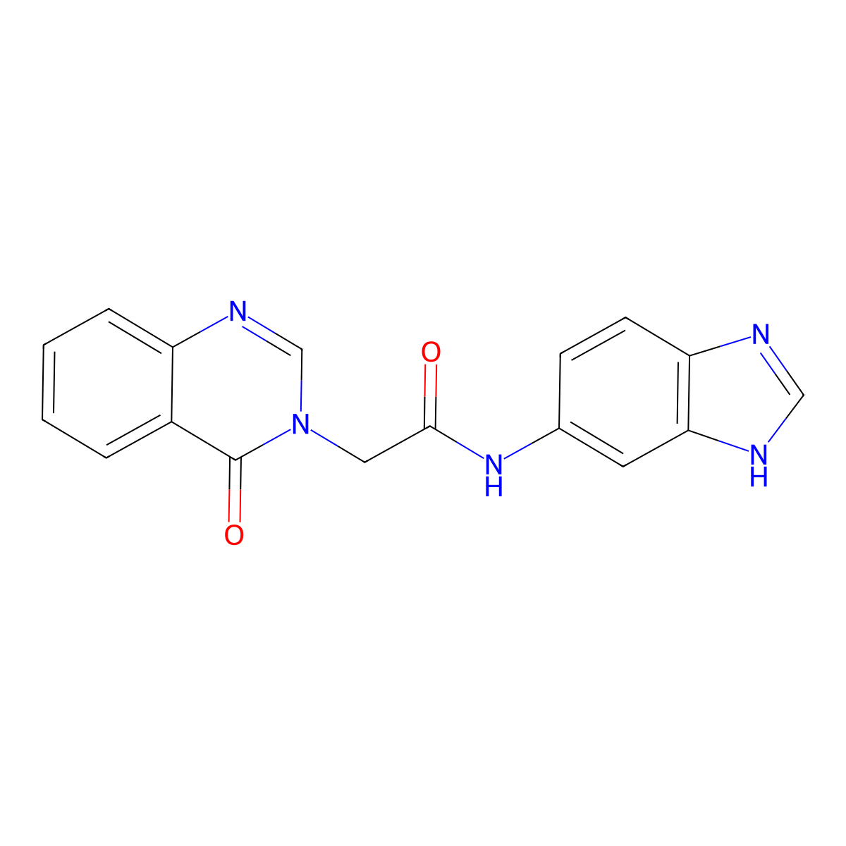 N-(1H-benzimidazol-6-yl)-2-(4-oxoquinazolin-3(4H)-yl)acetamide molecular structure, CAS 1630869-80-5