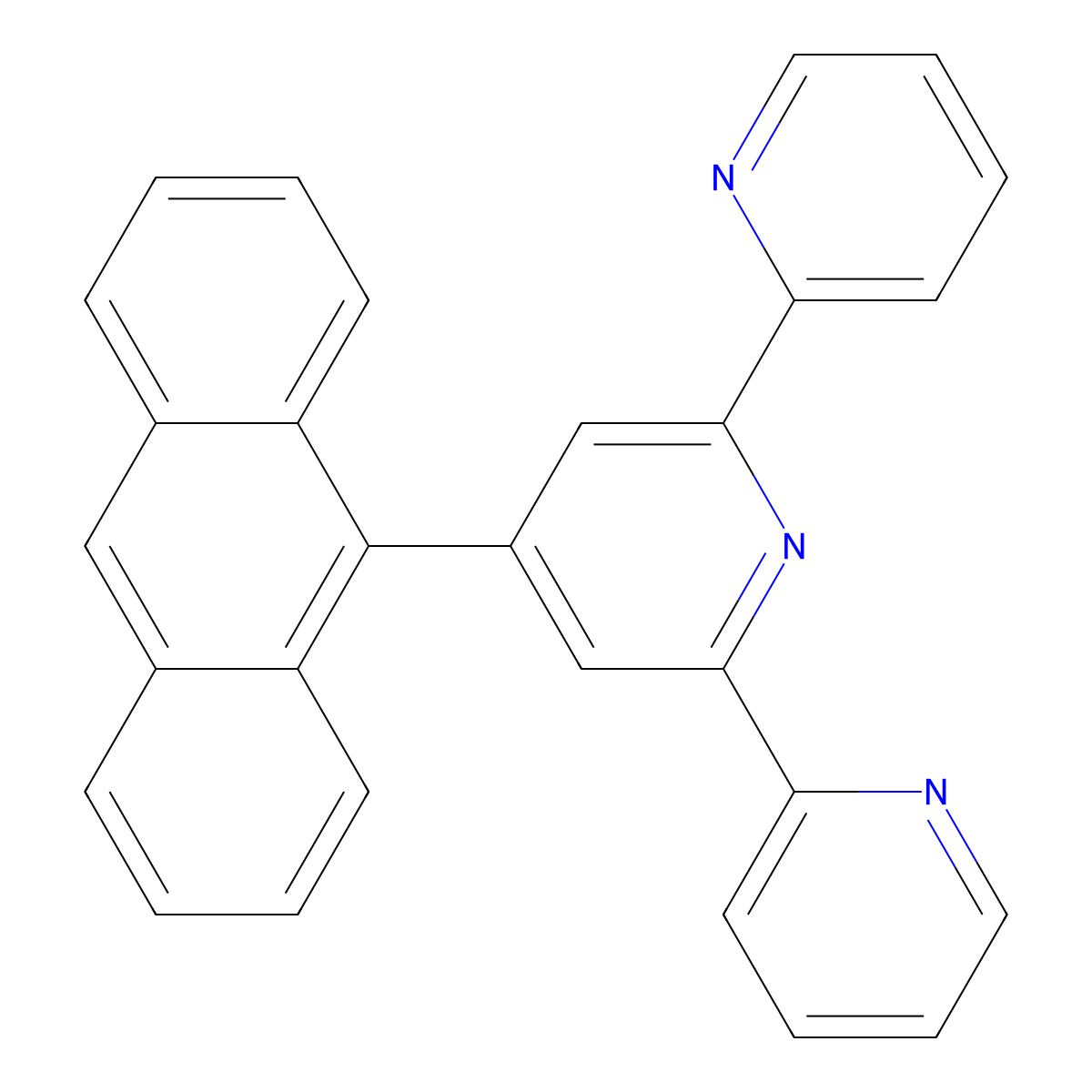 4'-(Anthracen-9-yl)-2,2':6',2''-terpyridine molecular structure, CAS 163087-28-3