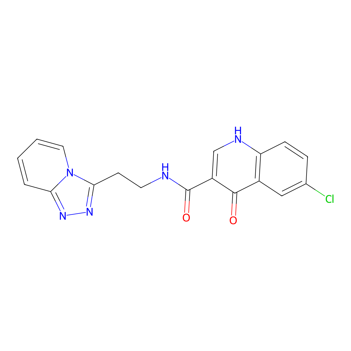 6-chloro-4-hydroxy-N-[2-([1,2,4]triazolo[4,3-a]pyridin-3-yl)ethyl]quinoline-3-carboxamide molecular structure, CAS 1630870-82-4