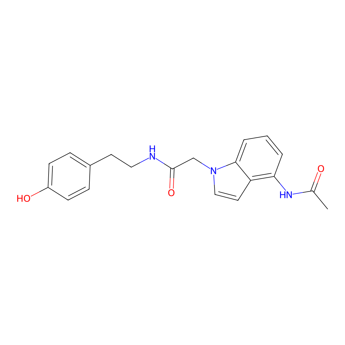 2-[4-(acetylamino)-1H-indol-1-yl]-N-[2-(4-hydroxyphenyl)ethyl]acetamide molecular structure, CAS 1630870-93-7