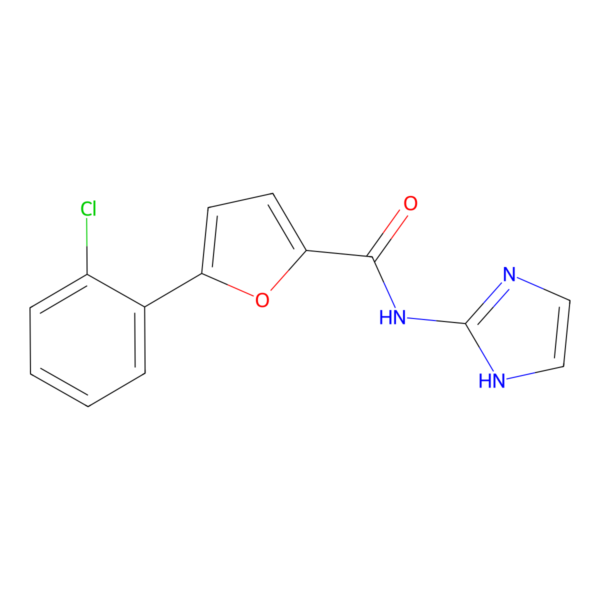 5-(2-chlorophenyl)-N-(1H-imidazol-2-yl)furan-2-carboxamide molecular structure, CAS 1630872-09-1