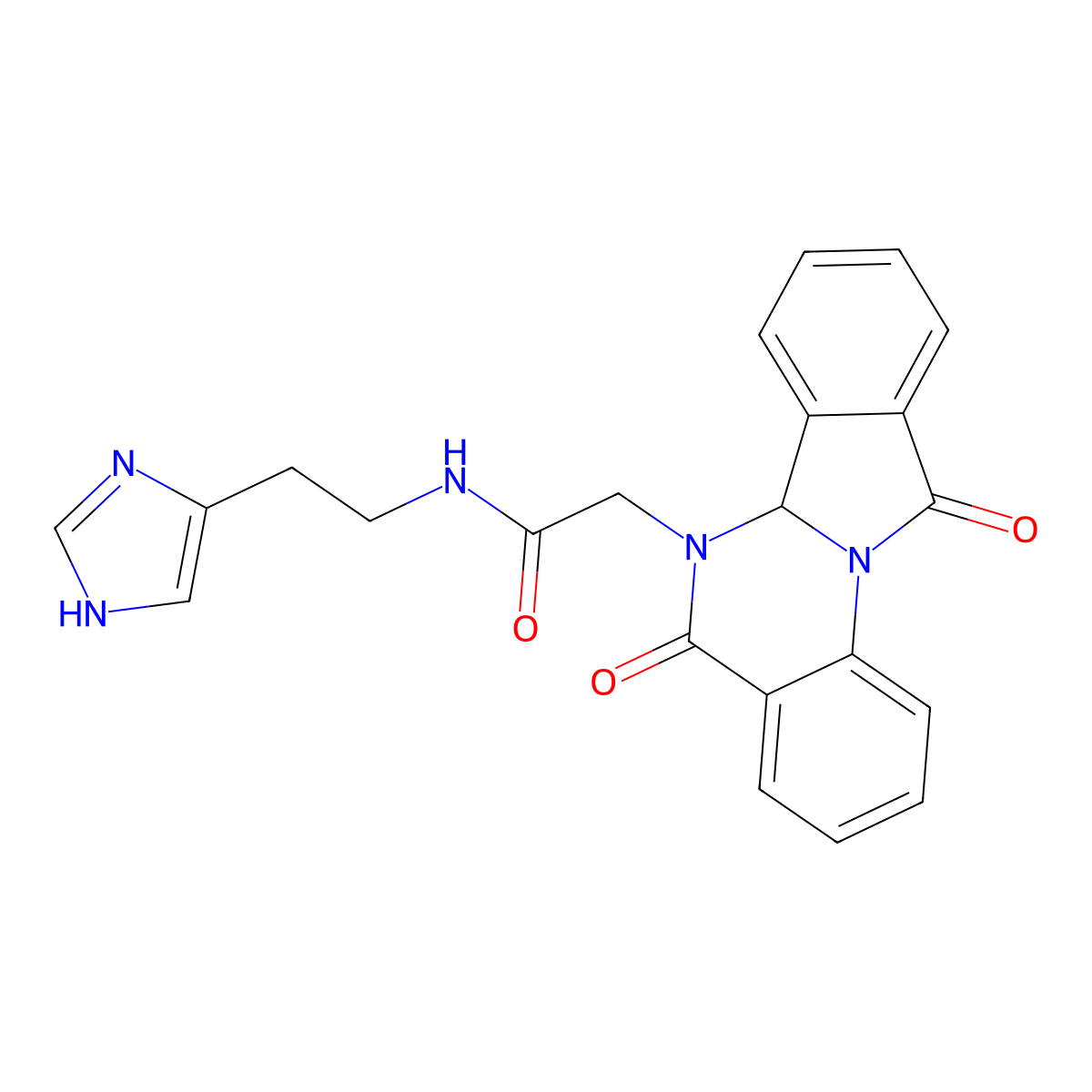 2-(5,11-dioxo-6a,11-dihydroisoindolo[2,1-a]quinazolin-6(5H)-yl)-N-[2-(1H-imidazol-4-yl)ethyl]acetamide molecular structure, CAS 1630872-16-0