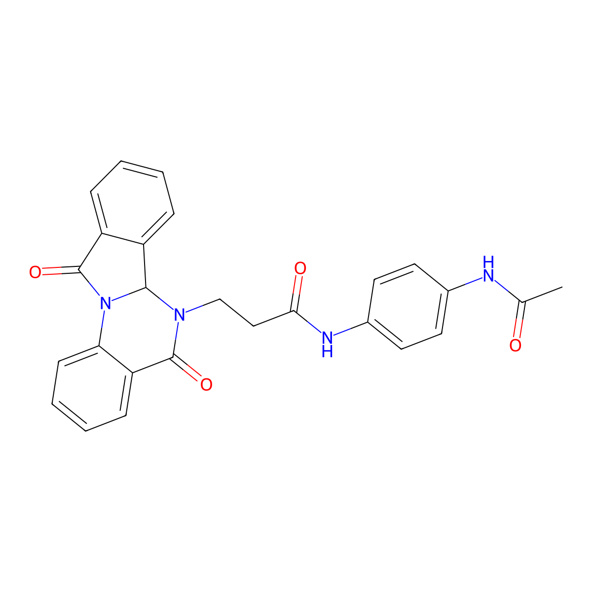 N-[4-(acetylamino)phenyl]-3-(5,11-dioxo-6a,11-dihydroisoindolo[2,1-a]quinazolin-6(5H)-yl)propanamide molecular structure, CAS 1630872-26-2
