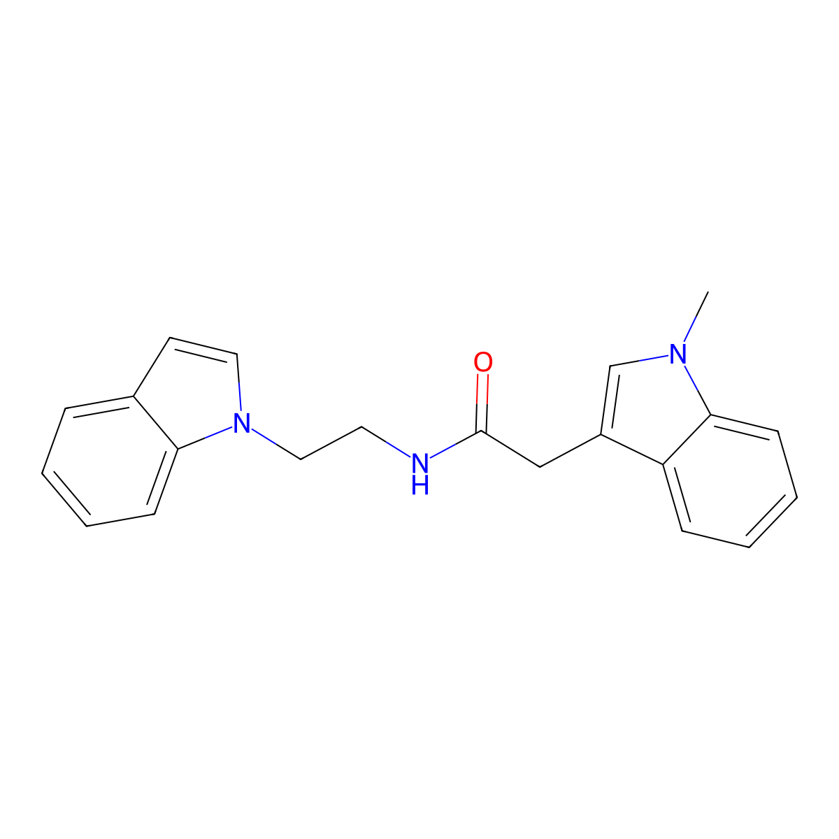 N-[2-(1H-indol-1-yl)ethyl]-2-(1-methyl-1H-indol-3-yl)acetamide molecular structure, CAS 1630872-45-5