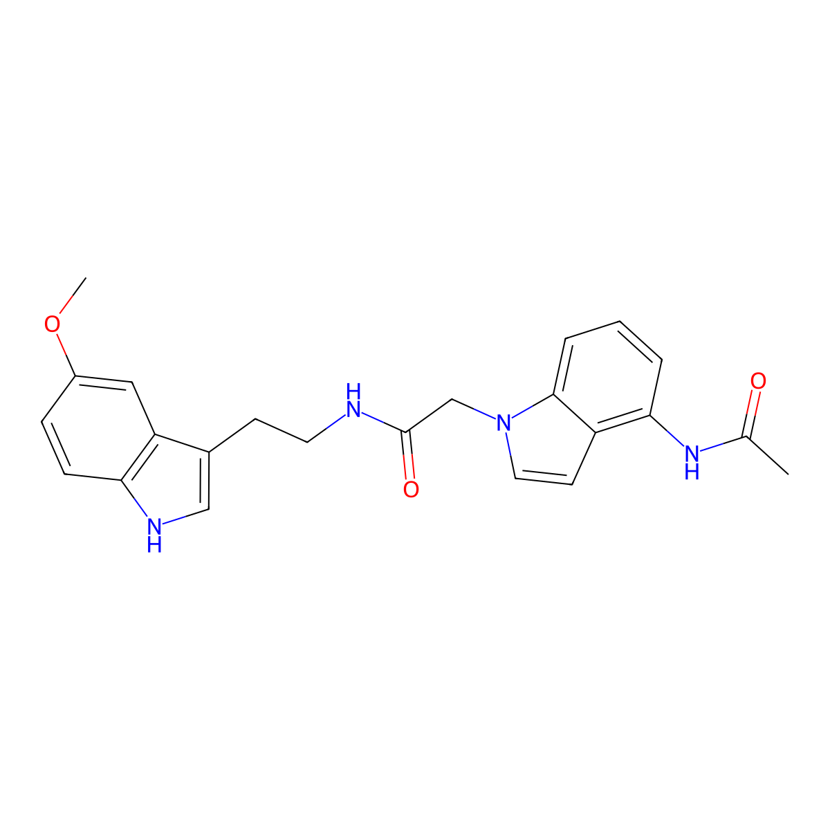 2-[4-(acetylamino)-1H-indol-1-yl]-N-[2-(5-methoxy-1H-indol-3-yl)ethyl]acetamide molecular structure, CAS 1630872-49-9