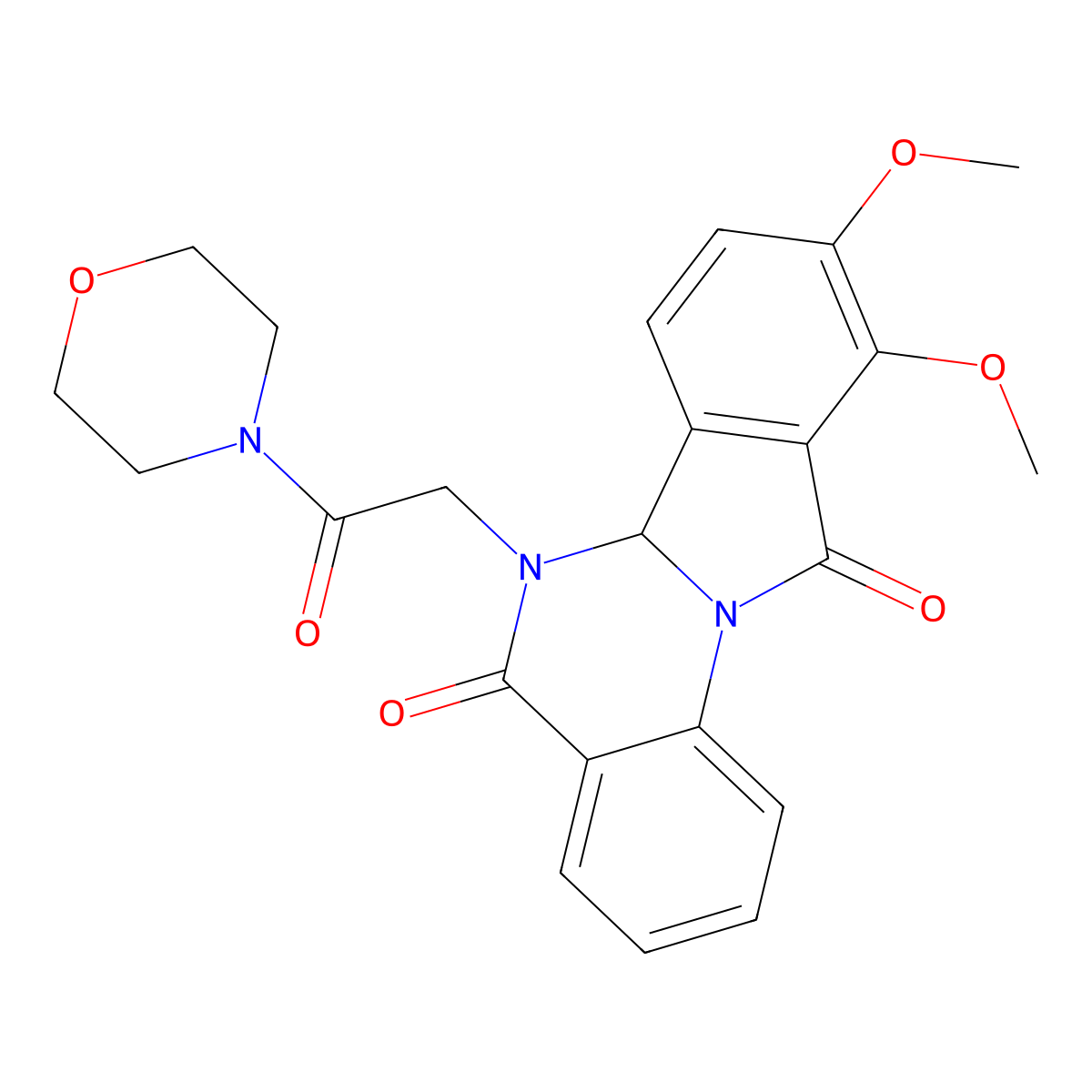 9,10-Dimethoxy-6-[2-(morpholin-4-yl)-2-oxoethyl]-6,6a-dihydroisoindolo[2,1-a]quinazoline-5,11-dione molecular structure, CAS 1630872-94-4