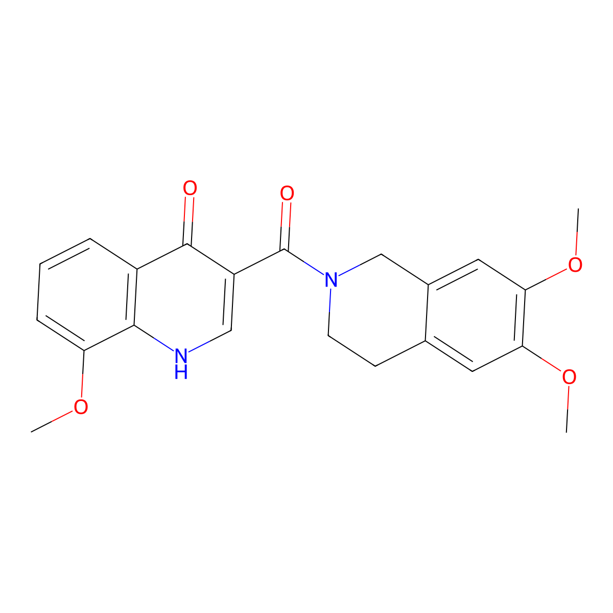 (6,7-dimethoxy-3,4-dihydroisoquinolin-2(1H)-yl)(4-hydroxy-8-methoxyquinolin-3-yl)methanone molecular structure, CAS 1630872-96-6