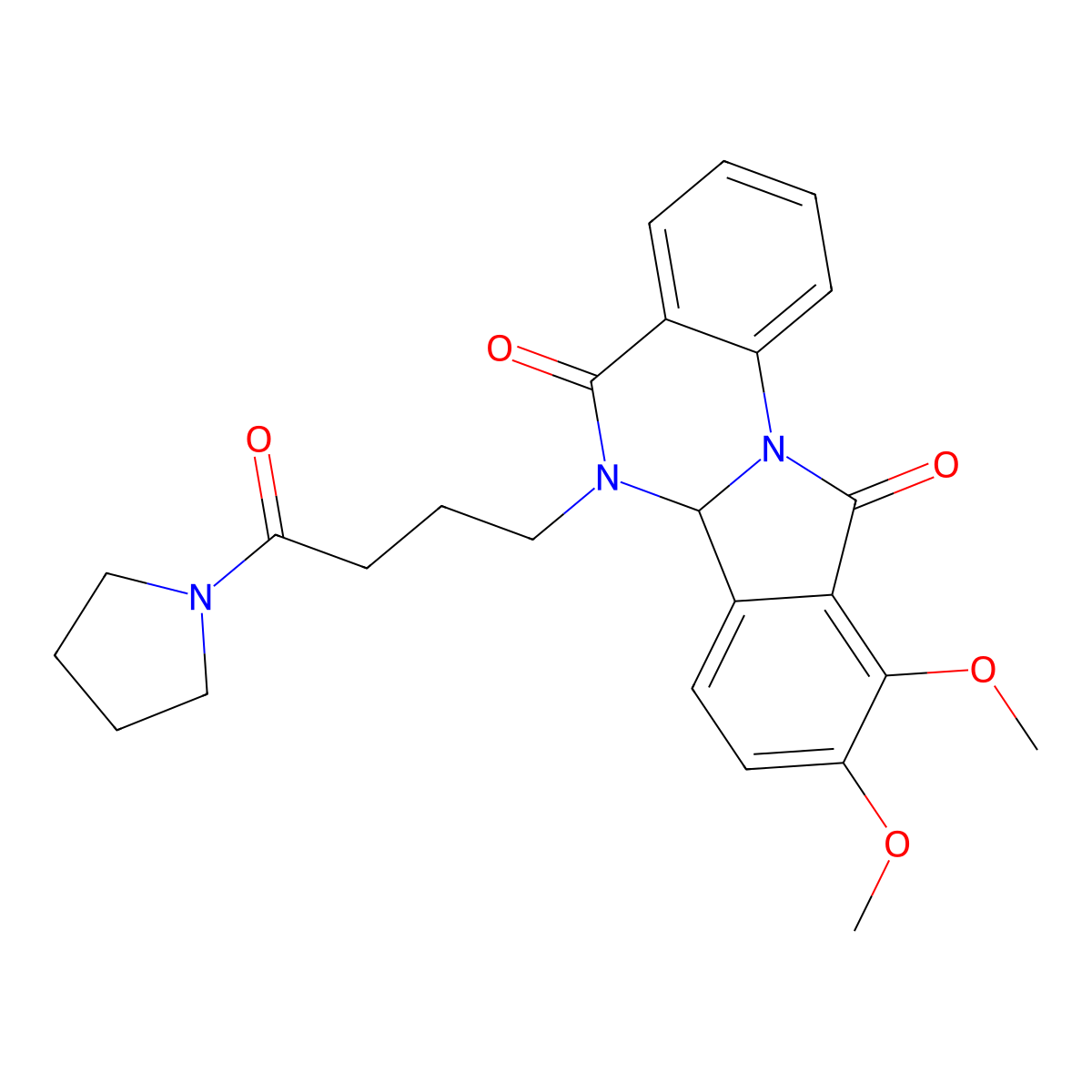 9,10-Dimethoxy-6-[4-oxo-4-(pyrrolidin-1-yl)butyl]-6,6a-dihydroisoindolo[2,1-a]quinazoline-5,11-dione molecular structure, CAS 1630873-05-0