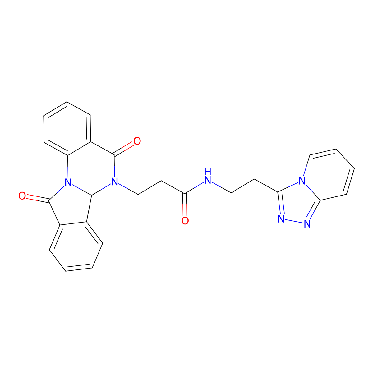 3-(5,11-dioxo-6a,11-dihydroisoindolo[2,1-a]quinazolin-6(5H)-yl)-N-[2-([1,2,4]triazolo[4,3-a]pyridin-3-yl)ethyl]propanamide molecular structure, CAS 1630873-19-6