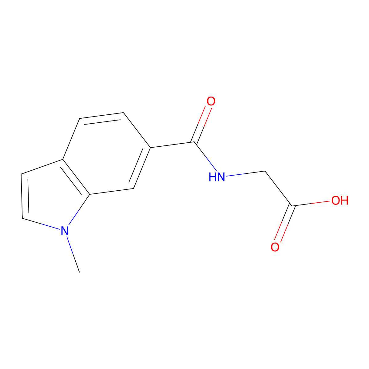 N-[(1-methyl-1H-indol-6-yl)carbonyl]glycine molecular structure, CAS 1630873-49-2