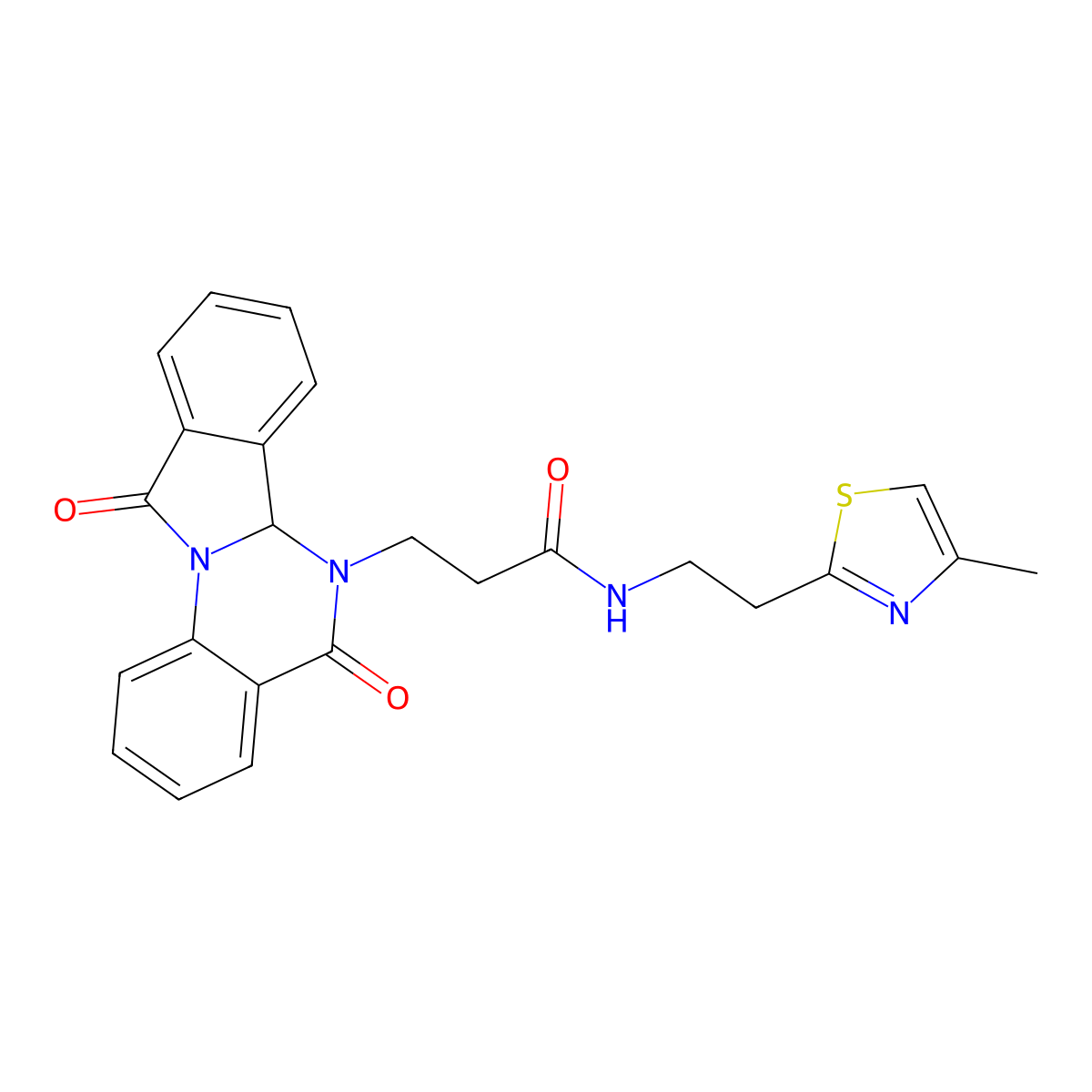 3-(5,11-dioxo-6a,11-dihydroisoindolo[2,1-a]quinazolin-6(5H)-yl)-N-[2-(4-methyl-1,3-thiazol-2-yl)ethyl]propanamide molecular structure, CAS 1630873-82-3