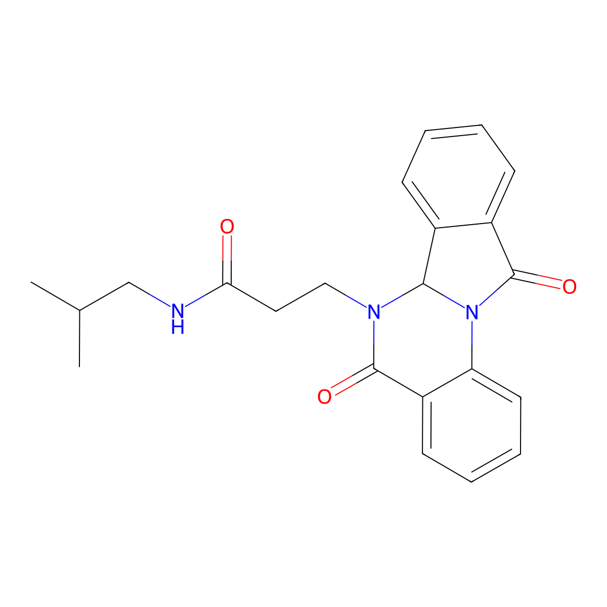 3-(5,11-dioxo-6a,11-dihydroisoindolo[2,1-a]quinazolin-6(5H)-yl)-N-(2-methylpropyl)propanamide molecular structure, CAS 1630874-01-9