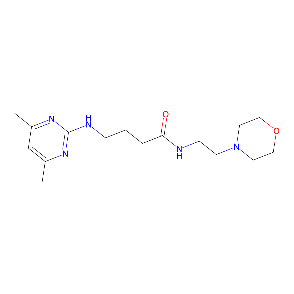 4-[(4,6-dimethyl-2-pyrimidinyl)amino]-N-(2-morpholinoethyl)butanamide molecular structure, CAS 1630899-31-8