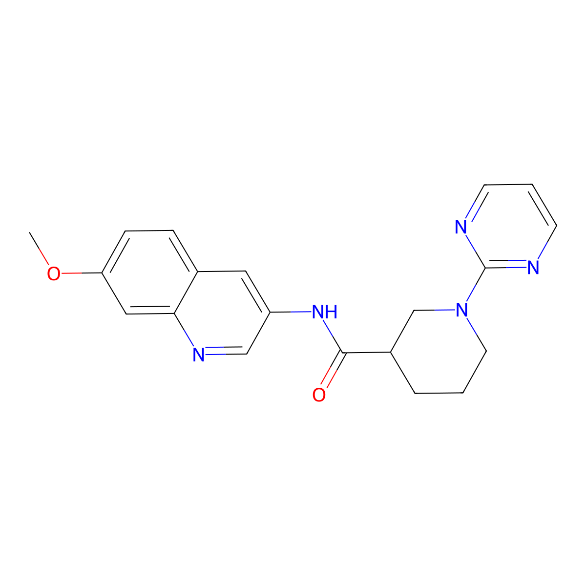 N-(7-methoxyquinolin-3-yl)-1-(pyrimidin-2-yl)piperidine-3-carboxamide molecular structure, CAS 1630899-59-0