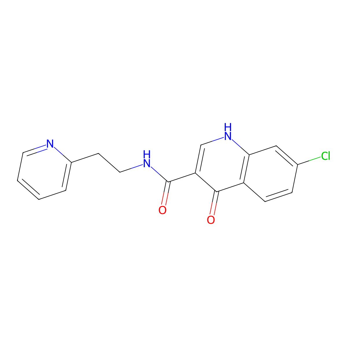 7-chloro-4-hydroxy-N-[2-(pyridin-2-yl)ethyl]quinoline-3-carboxamide molecular structure, CAS 1630899-84-1