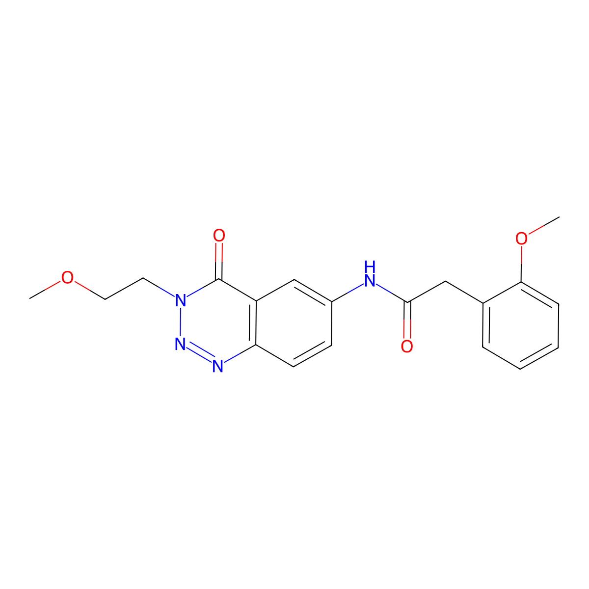 N-[3-(2-methoxyethyl)-4-oxo-3,4-dihydro-1,2,3-benzotriazin-6-yl]-2-(2-methoxyphenyl)acetamide molecular structure, CAS 1630900-42-3