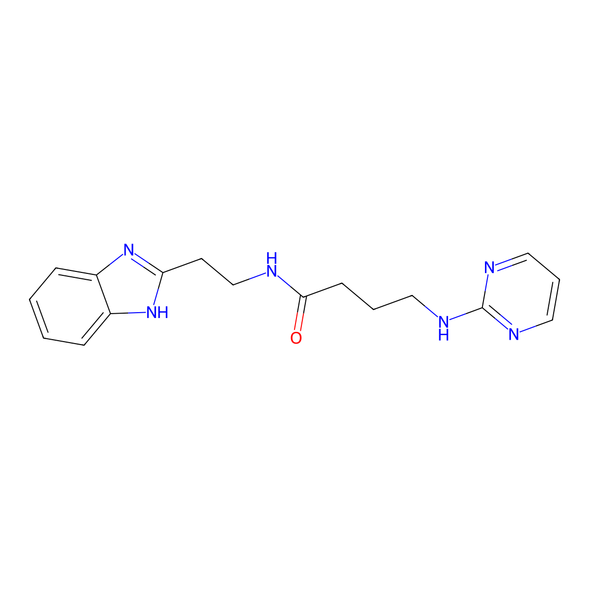 N-[2-(1H-1,3-benzimidazol-2-yl)ethyl]-4-(2-pyrimidinylamino)butanamide molecular structure, CAS 1630900-50-3