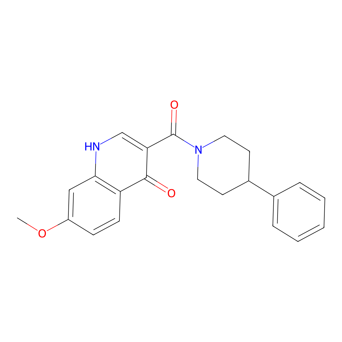 (4-Hydroxy-7-methoxyquinolin-3-yl)(4-phenylpiperidin-1-yl)methanone molecular structure, CAS 1630900-56-9