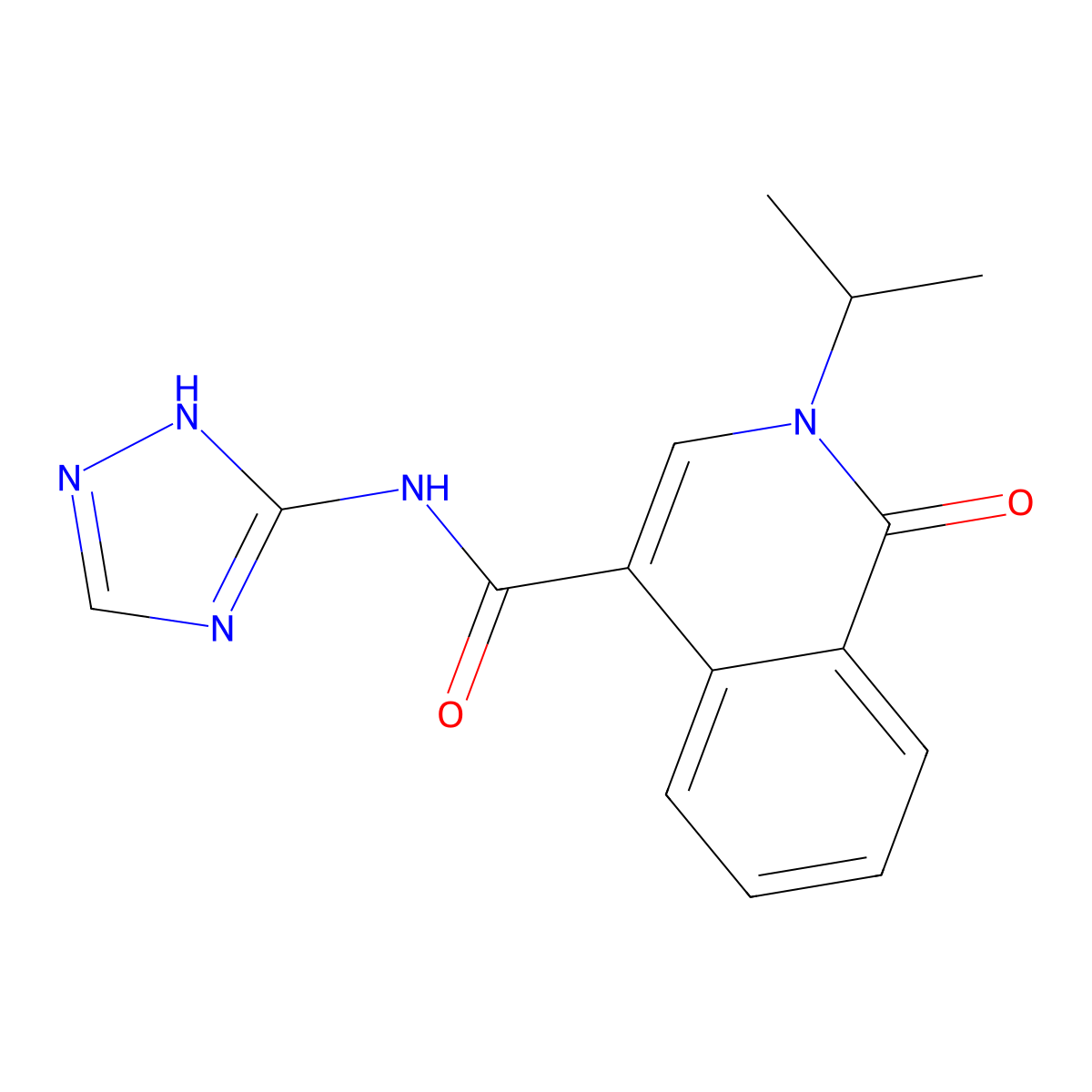 1-oxo-2-(propan-2-yl)-N-(1H-1,2,4-triazol-3-yl)-1,2-dihydroisoquinoline-4-carboxamide molecular structure, CAS 1630900-77-4
