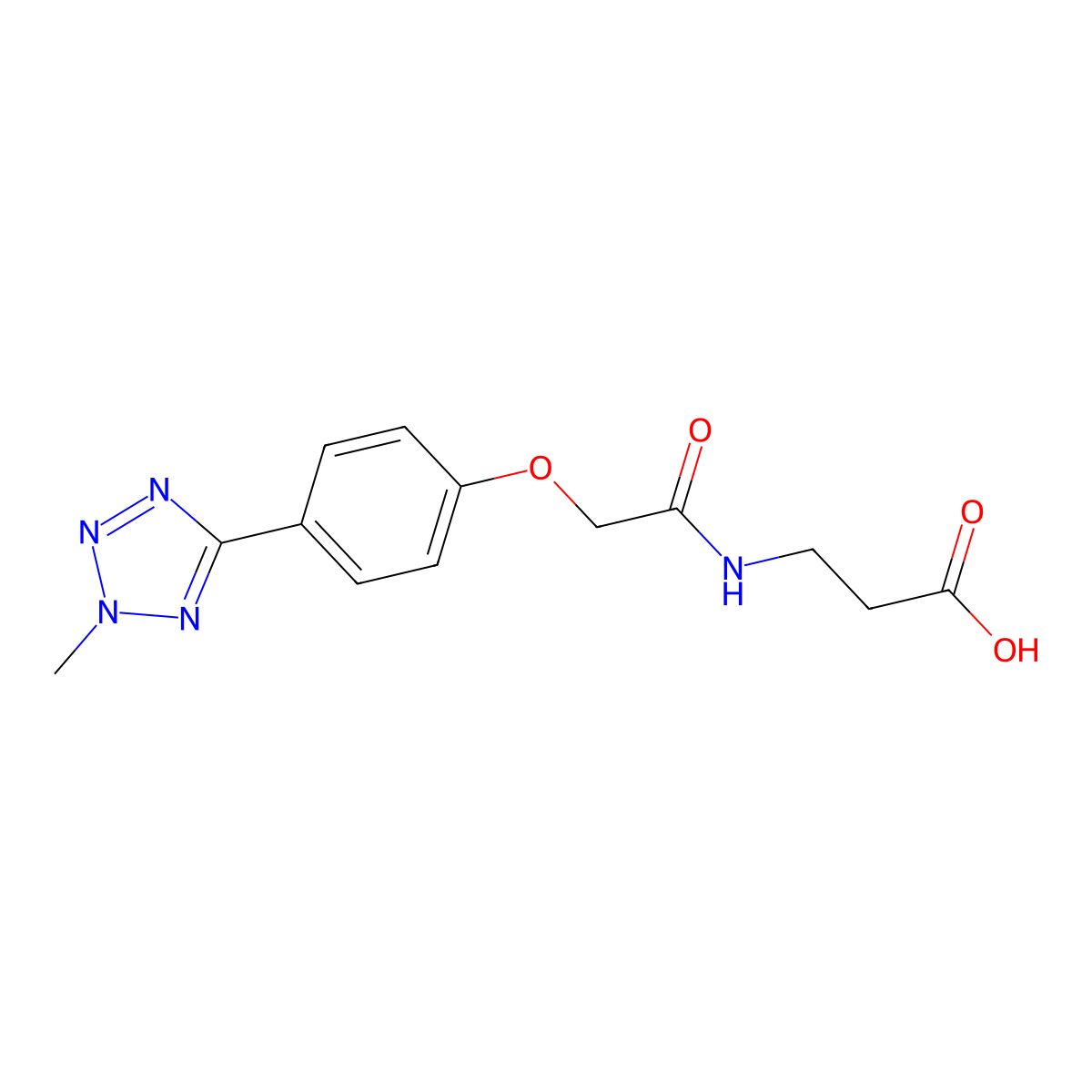 N-{[4-(2-methyl-2H-tetrazol-5-yl)phenoxy]acetyl}-beta-alanine molecular structure, CAS 1630901-02-8