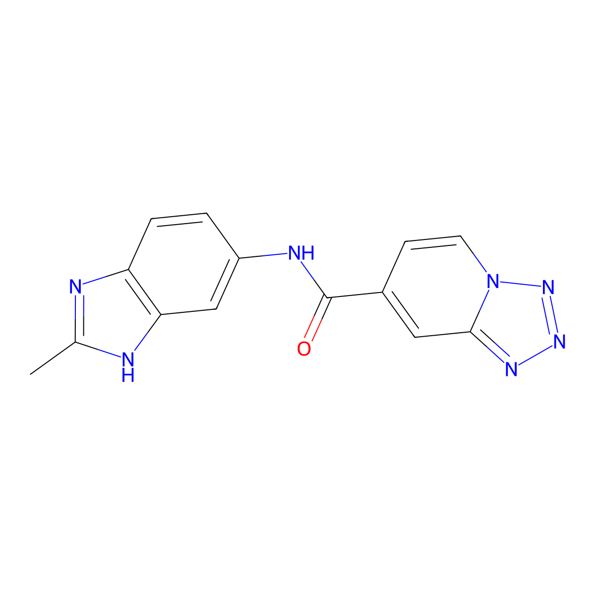 N-(2-methyl-1H-benzimidazol-6-yl)tetrazolo[1,5-a]pyridine-7-carboxamide molecular structure, CAS 1630901-25-5