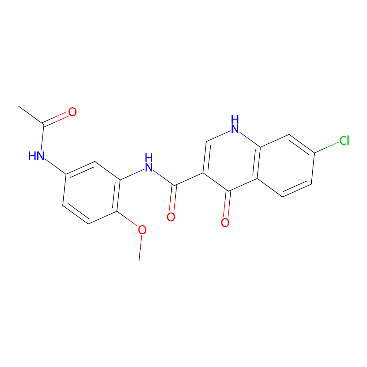 N-[5-(acetylamino)-2-methoxyphenyl]-7-chloro-4-hydroxyquinoline-3-carboxamide molecular structure, CAS 1630901-31-3