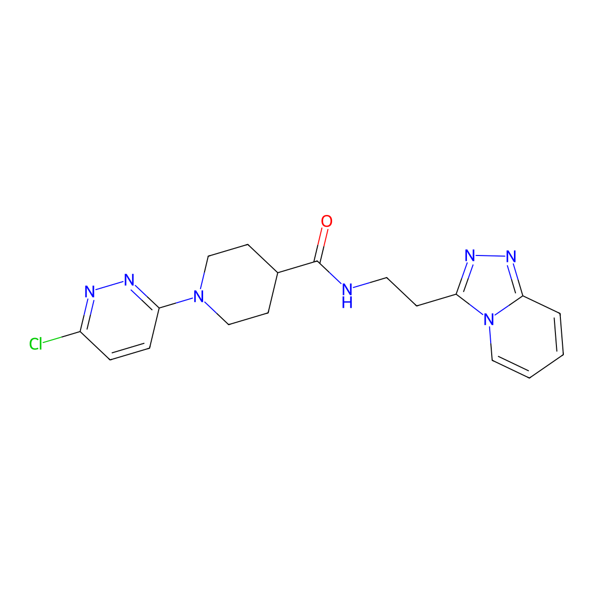 1-(6-chloropyridazin-3-yl)-N-[2-([1,2,4]triazolo[4,3-a]pyridin-3-yl)ethyl]piperidine-4-carboxamide molecular structure, CAS 1630903-46-6