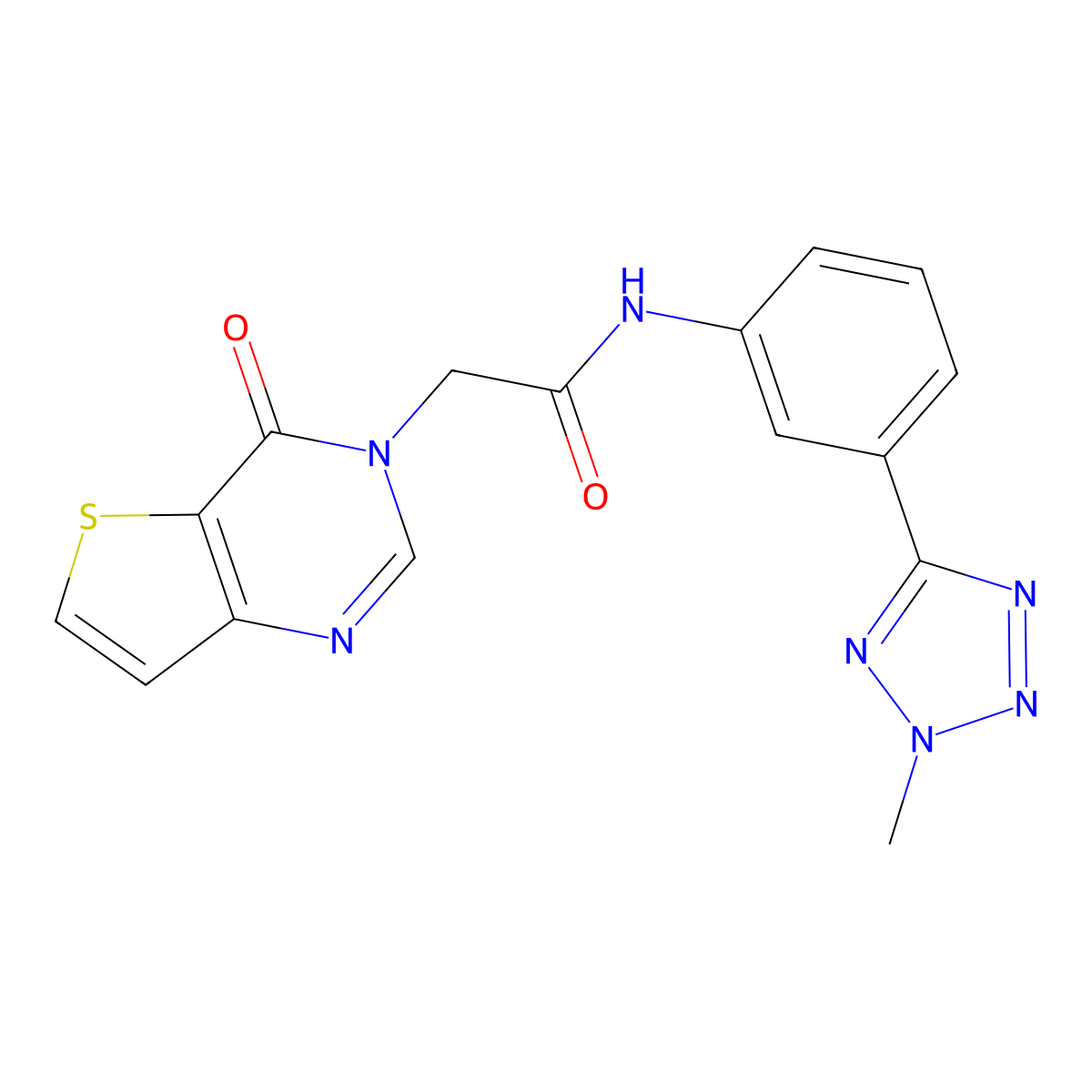 N-[3-(2-methyl-2H-tetrazol-5-yl)phenyl]-2-(4-oxothieno[3,2-d]pyrimidin-3(4H)-yl)acetamide molecular structure, CAS 1630903-48-8
