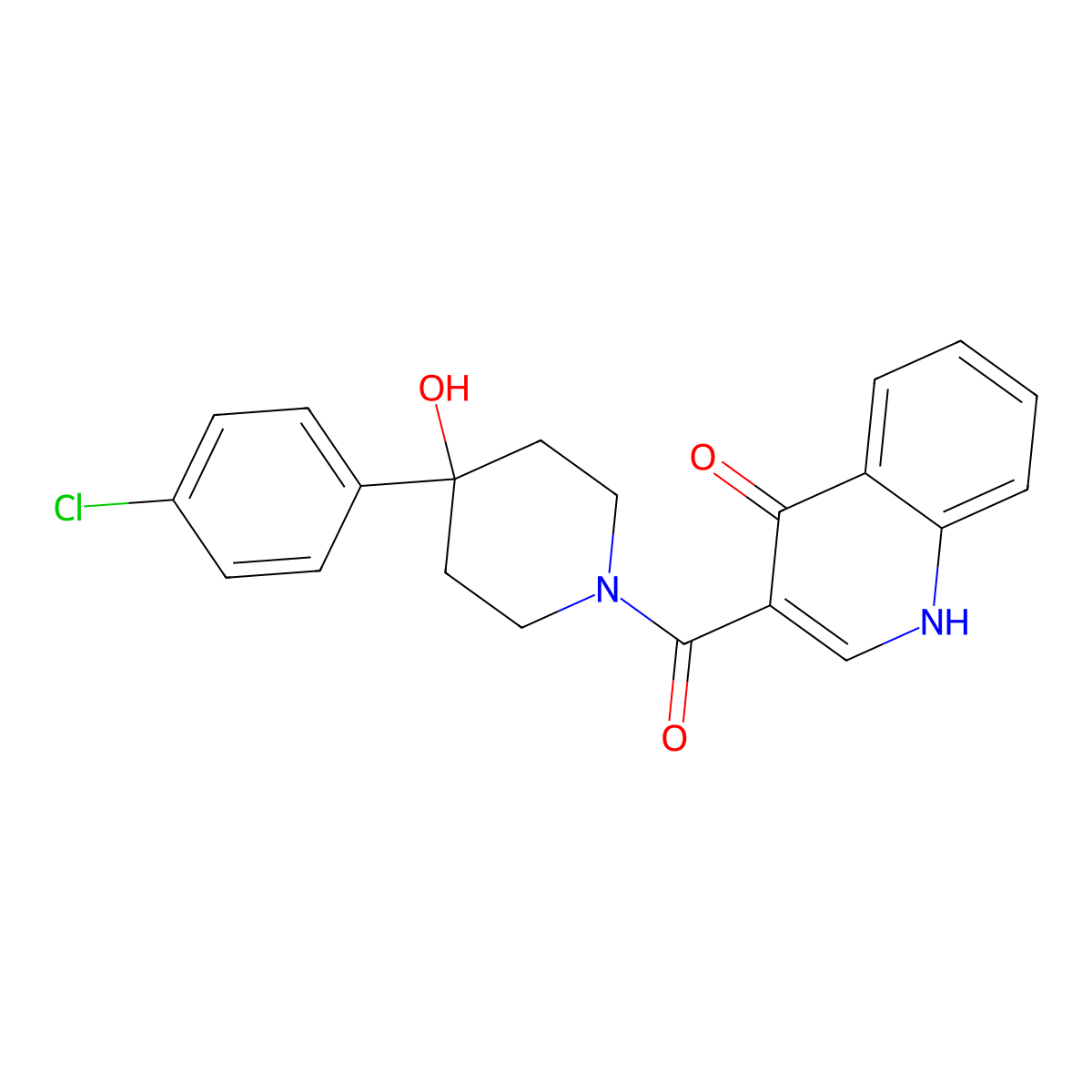 [4-(4-Chlorophenyl)-4-hydroxypiperidin-1-yl](4-hydroxyquinolin-3-yl)methanone molecular structure, CAS 1630903-63-7