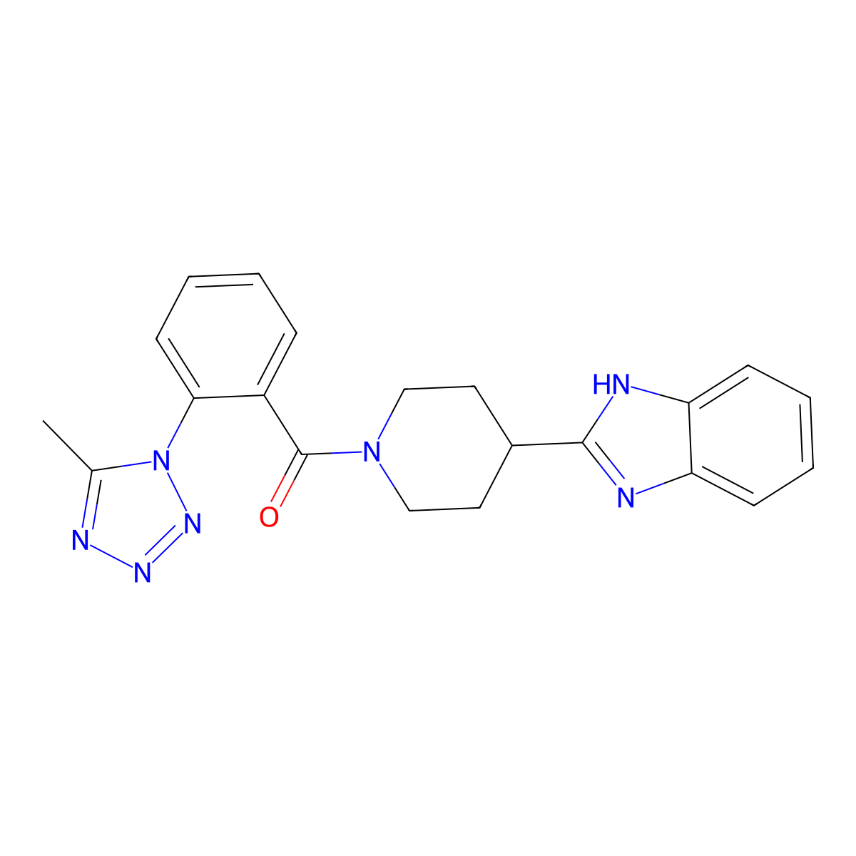 [4-(1H-benzimidazol-2-yl)piperidin-1-yl][2-(5-methyl-1H-tetrazol-1-yl)phenyl]methanone molecular structure, CAS 1630903-72-8