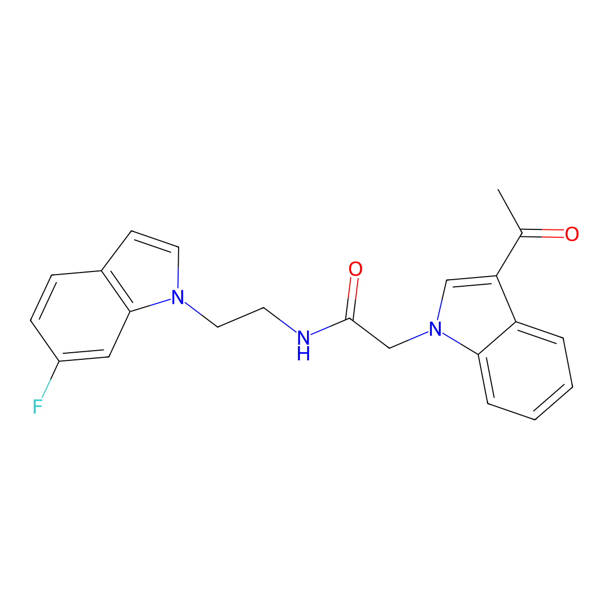 2-(3-acetyl-1H-indol-1-yl)-N-[2-(6-fluoro-1H-indol-1-yl)ethyl]acetamide molecular structure, CAS 1630903-95-5