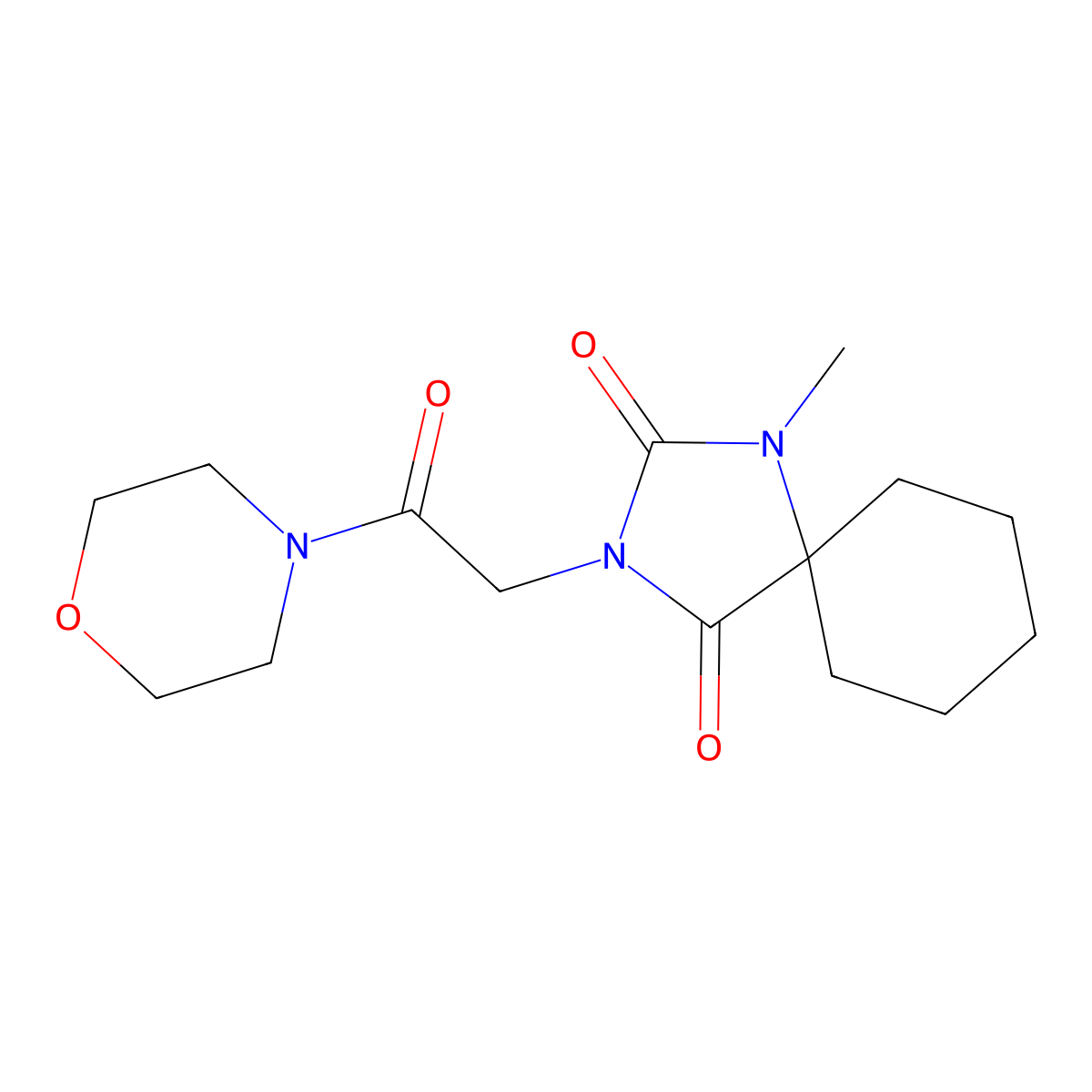 1-Methyl-3-(2-morpholino-2-oxoethyl)-1,3-diazaspiro[4.5]decane-2,4-dione molecular structure, CAS 1630904-26-5